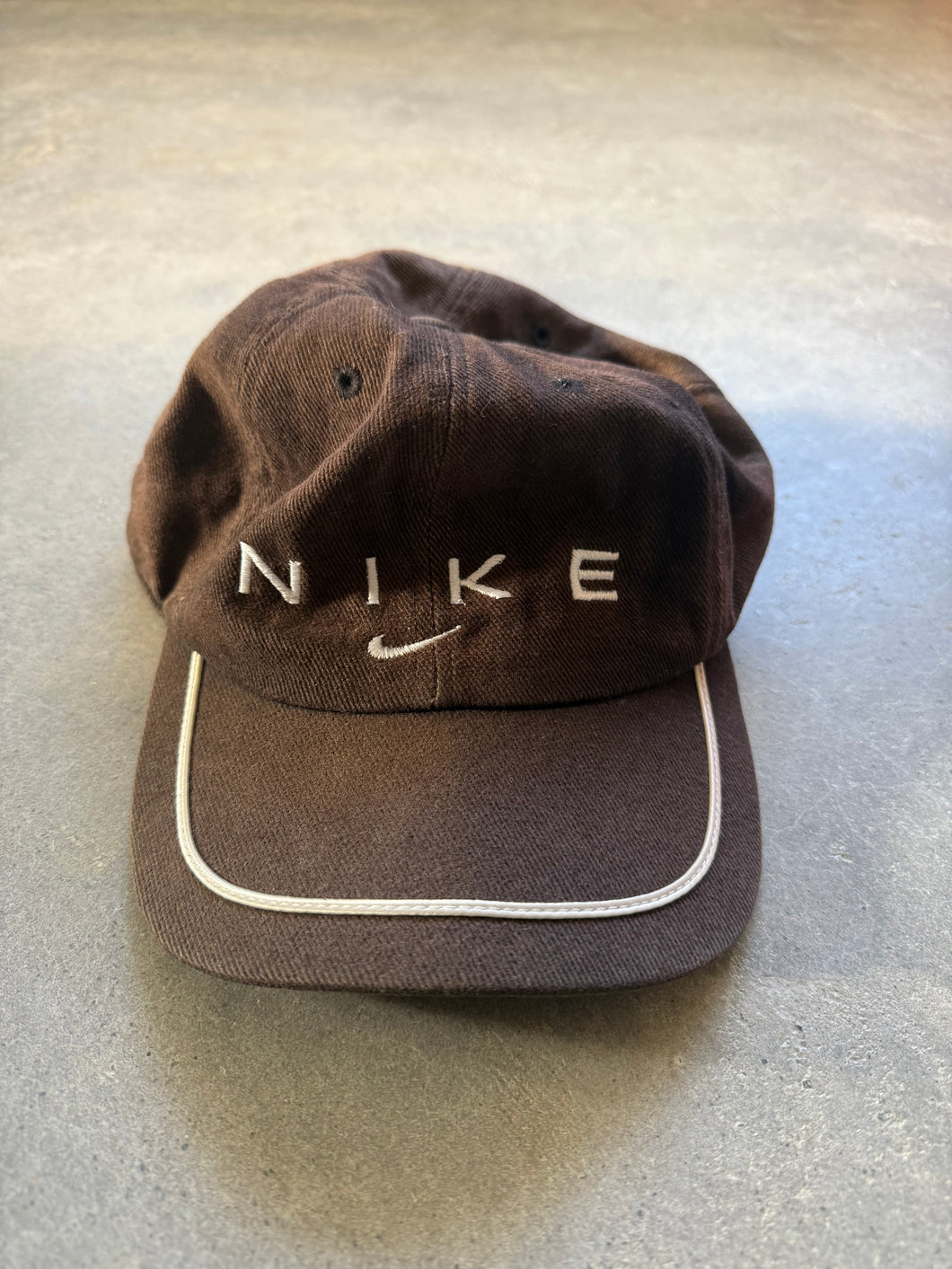Vintage Rare Brown Nike 90s Spellout Cap