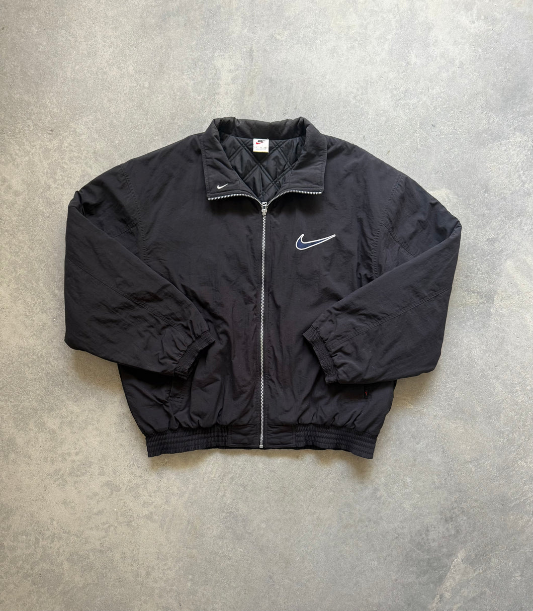 Vintage Nike Spellout Quilted bomber Jacket